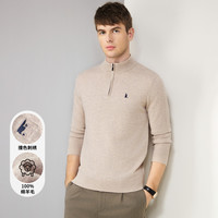 洛兹 Rouse 秋冬男式羊毛衫柔软针织毛衫套头男 米色