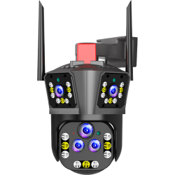 高斯贝尔 360度无死角夜视全景 监控摄像头 WIFI模块 200倍变焦镜头 续航电源 128G存