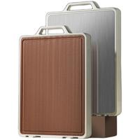 双枪 SUNCHA切菜板防霉抗菌家用不锈钢双面砧板厨房食品级实木案板