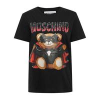 MOSCHINO莫斯奇诺女款蝙蝠侠小熊纯棉T恤短袖
