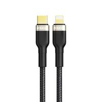 罗马仕镀金数据线20W适用于苹果13iPhone14proiPad12快充数据线手机快充线PD闪充电线器头2米TypeC转Lighting