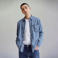 李 Lee 24秋季标准版翻领工装设计男长袖牛仔衬衫潮