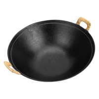 阎铁匠章丘铸铁锅炒锅无涂层炒菜锅炖锅不易粘家用老式双耳锅34cm 老式双耳锅34cm+木盖 34cm