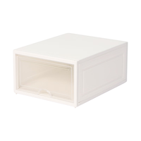 TENMA/天马 透明侧开 鞋盒  26*33*15.5 米白色 1个