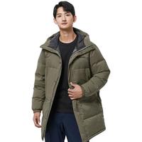 户外男子时尚潮流保暖锁温中长款连帽羽绒服