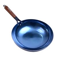 阎铁匠 章丘炒锅铁锅 无涂层锻打炒菜锅老式物理不粘锅家用镜面款已开锅 镜面木把36CM带锅耳朵  36cm