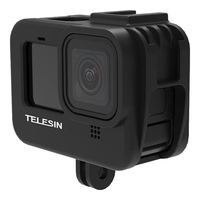 TELESIN GoPro10 9配件兔笼Hero9边框拓展热靴冷靴连接麦克风补光灯适配GoPro hero9边框狗笼
