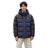 坦博尔23年冬户外羽绒服男士短款撞色拼接连帽保暖冬装外套潮