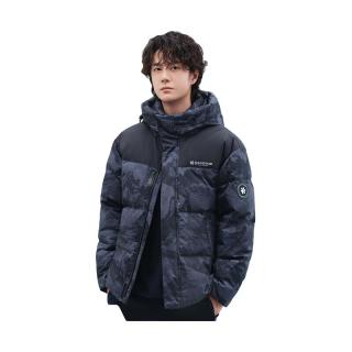 鸭鸭羽绒服 羽绒服男2026年冬季新款短款面包服防寒户外情侣厚外套 黑青迷彩色