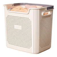 纳份爱大容量脏衣篮卫生间浴室脏衣服收纳筐家用洗衣篮整理脏衣篓子 大号【奶油色】带内衣篮 高品质甄选无味无害材质