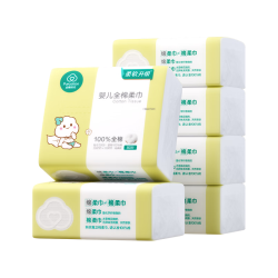全棉时代 婴儿棉柔巾100%纯棉干湿两用面巾洗脸巾80抽*6包