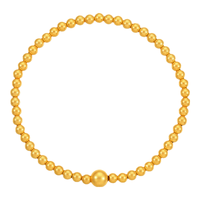 中鑫珠宝古法圆满串珠手链黄金手串转运珠足金首饰经典款串珠女款 约6.5g