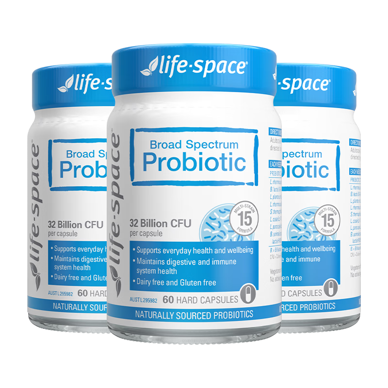 Life Space益倍适成人广谱益生菌胶囊320亿高活性60粒*3瓶