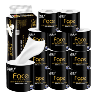 洁柔 黑Face 卷纸4层140克 10卷