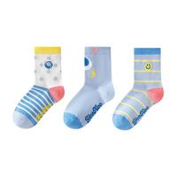 英氏【小恶魔联名】3/4双装儿童袜子男女童棉质抑菌柔软高弹宝宝袜 元气条纹 【7A抑菌消臭中筒】 3双 9-12岁 (L) 脚长20-22CM