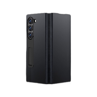 KOOLIFE 适用 三星ZFold6手机壳Galaxy Z Fold6手机保护套折叠屏翻盖真皮全包防摔皮套支架款超薄商务男女 三星GalaxyZFold6｜真皮壳-黑色
