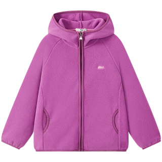 马骑顿MQD男童25冬新款户外保暖露营登山女童连帽棉服 电光紫 1