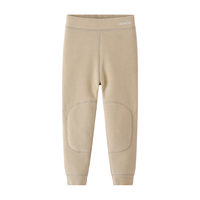 YeeHoO英氏儿童保暖裤子男女童秋冬一体绒单层加厚贴合亲肤高腰家居裤打底裤 浅卡其 170cm