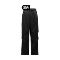 蕉内热皮505++女士工装阔腿长裤子休闲运动裤秋冬季加厚加绒宽松女装 黑色 M