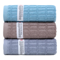 金号毛巾纯棉100%纯棉3条装A类擦脸巾纯棉洗脸毛巾素雅洗面巾  蓝棕灰 70*33cm 75g 3条