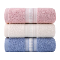 金号毛巾纯棉100%纯棉3条装A类擦脸巾纯棉洗脸毛巾素雅洗面巾  蓝*2棕*1 72*34cm 90g 3条