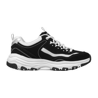 斯凯奇（Skechers）男女经典熊猫鞋轻便百搭运动鞋厚底老爹鞋休闲鞋子88888250 黑色/白色/BKW 3