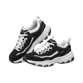 斯凯奇（Skechers）男女经典熊猫鞋轻便百搭运动鞋厚底老爹鞋休闲鞋子88888250 黑色/白色/BKW 3