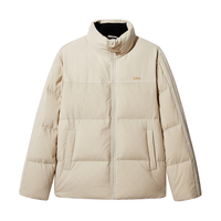 卡宾男装 90鸭绒羽绒服2024秋冬老花满印面包服宽松潮流外套H 杏色15 54/185/XXL