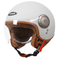 YEMA 野马 电动车头盔男女士冬季保暖防雾摩托车电瓶车半盔帽 皮亚冷淡灰 均码