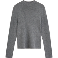 茵曼无缝一体半高领纯羊毛衫2025秋女装针织打底衫 贵族灰 S