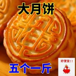 京喜 老五仁多口味天然大个五仁月饼中秋月饼独立包装 经典伍仁口味 100g大月饼*5个