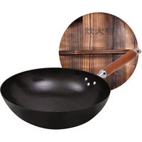 炊大皇 炒锅精铁锅 手工锻打圆底无涂层炒菜锅32cm 明火B49698 【手工捶打】无涂层铁锅 32cm