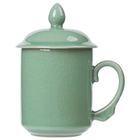 龙泉青瓷茶杯办公杯陶瓷茶具家用喝茶杯纯手工泡茶杯带柄杯子普洱茶杯水杯
