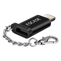 ESCASE Micro USB转Lightning安卓苹果转换器 锌合金 魔力黑