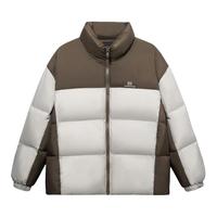 24冬季撞色休闲加厚保暖立领短款羽绒服男外套鸭绒