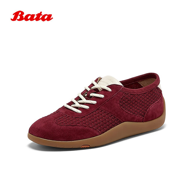 Bata 芝芝软酪休闲鞋女2025秋季商场新款德训鞋