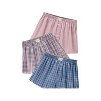 佐丹奴内衣裤男装三件装纯棉梭织撞色平角内裤 18174139 01蓝红/红蓝/红白条色 XXL