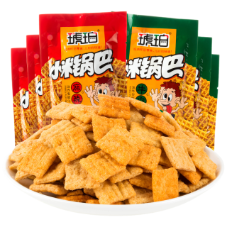 琥珀 小米锅巴 好吃不贵的美味零食小吃休闲膨化食品小包装 麻辣22g*20包+牛肉22g*20包