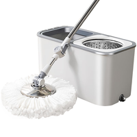 Joybos 佳帮手 旋转拖把家用一拖净免手洗2023新款拖布懒人拖地神器家用墩布桶 旋转拖把-佳灰共4布