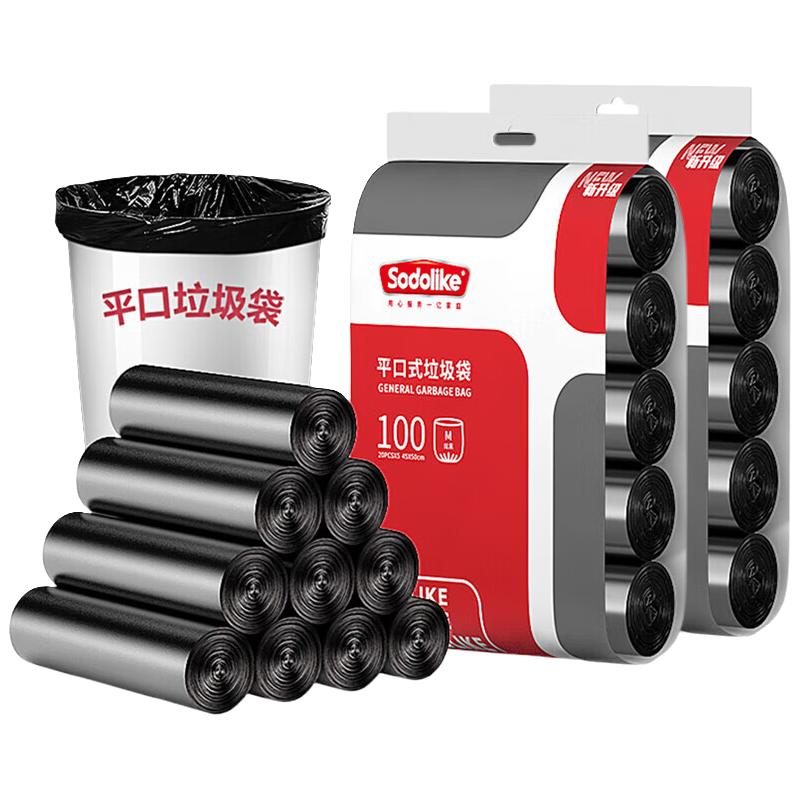  SODOLIKE/尚岛宜家 点断式 垃圾袋  中号加厚 200只 黑色 0.7丝 45*50