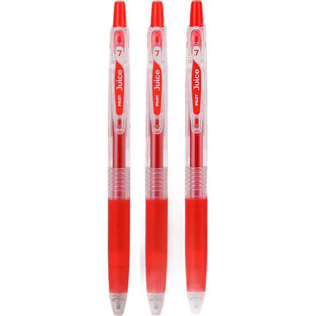  PILOT/百乐 按动 中性笔  红色 3支 0.7mm 3
