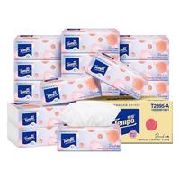 得宝（TEMPO）抽纸包软抽4层加厚 抽纸巾纸巾抽取式餐巾纸 得宝柔雾粉桃抽纸*10包(箱装)