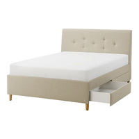 宜家（IKEA）IDANAS宜达奈储物软包床架单双人床家用带储物柜靠背床 储物软包床架(无床垫)150x200cm