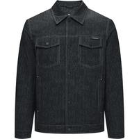 HLA海澜之家羽绒服男24衬衫领外套男冬季HWRAW4W101A 牛仔蓝花纹6N 165/84A S114~124斤