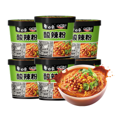 白象 大辣娇骨汤酸辣粉方便速食桶装 骨汤酸辣粉108g*6桶