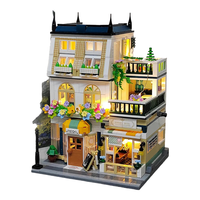 哲高花园酒店街景积木拼装摆件模型儿童玩具 三层花园酒店【送灯光】