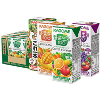 可果美（KAGOME）果蔬汁 果汁 蔬菜汁饮料 野菜生活100橙汁4味组合200ml*12盒 每种都尝尝】4口味组合12盒