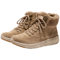 斯凯奇 女靴秋冬款高帮休闲鞋厚底增高马丁靴户外运动工装靴144770C 棕色/BRN 37.5
