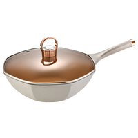 欧乐菲有钛八角锅不粘锅平底钛炒菜锅深炒锅炖菜锅厨房家用烹饪锅32cm