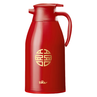 小熊（Bear）保温壶家用大容量热水瓶玻璃内胆保温瓶保暖壶开水瓶暖壶结婚用品 喜庆红单壶 1.6L 【无礼袋-无礼盒】